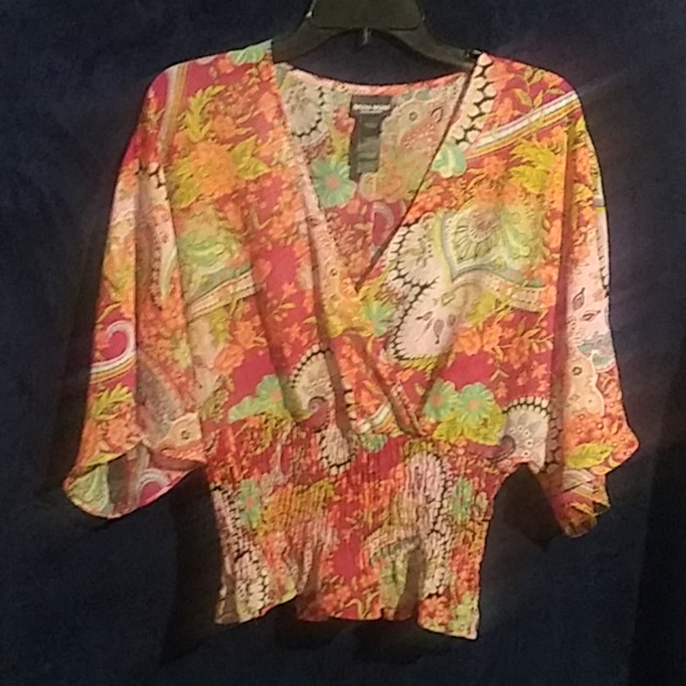 Bisou Bisou wrap top with smocked bottom